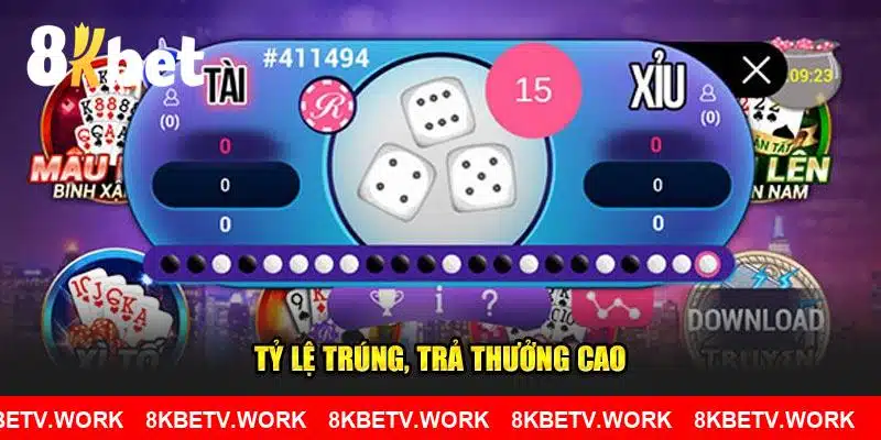 Tỷ lệ trúng, trả thưởng cao tại 8KBET